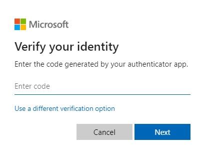 verificación identidad microsoft