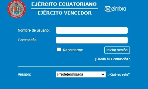 acceso webmail correo institucional zimbra ejercito ecuatoriano
