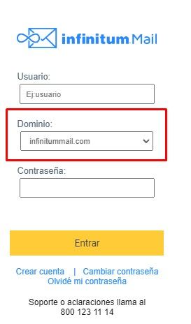 acceso infinitum mail