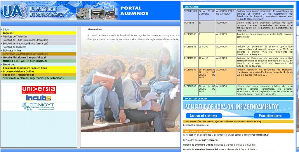 pagina portal alumno universidad antofagasta